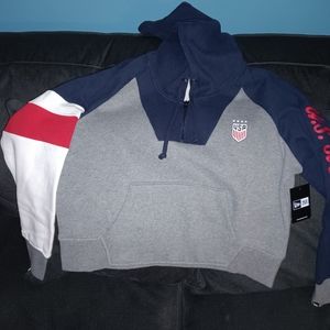 NEW ERA WOMENS FLEECE PULLOVER HOODIE POCKETS  U.S Soccer XL